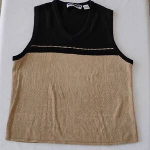 American Paradise Lightweight Two-Toned Brown & Tan Men's Sweater Vest - Size M